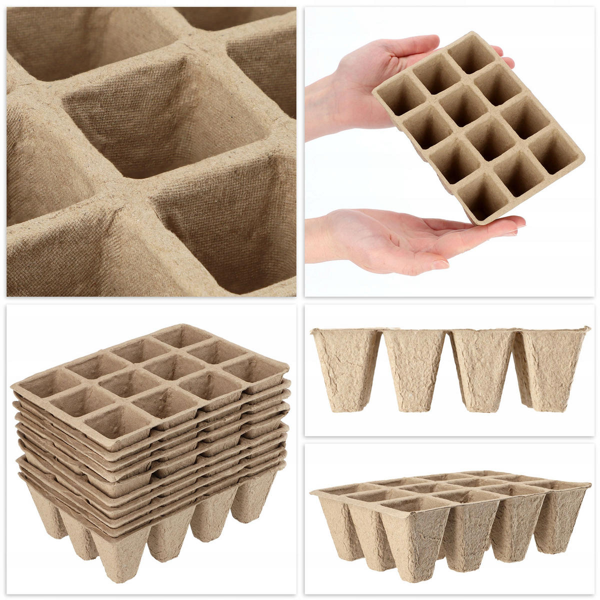 TORFTÖPFE 16 x 4cm, 12 Stk. - Naturfarben, Naturmaterialien - KADAX