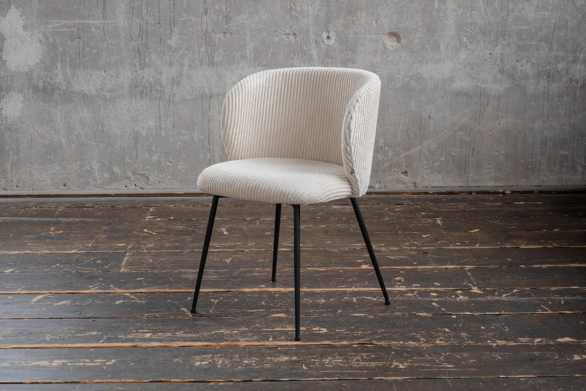 ESSZIMMERSTUHL LENA Cremeweiß Cord - Creme, Textil (54/78/53cm) - KAWOLA