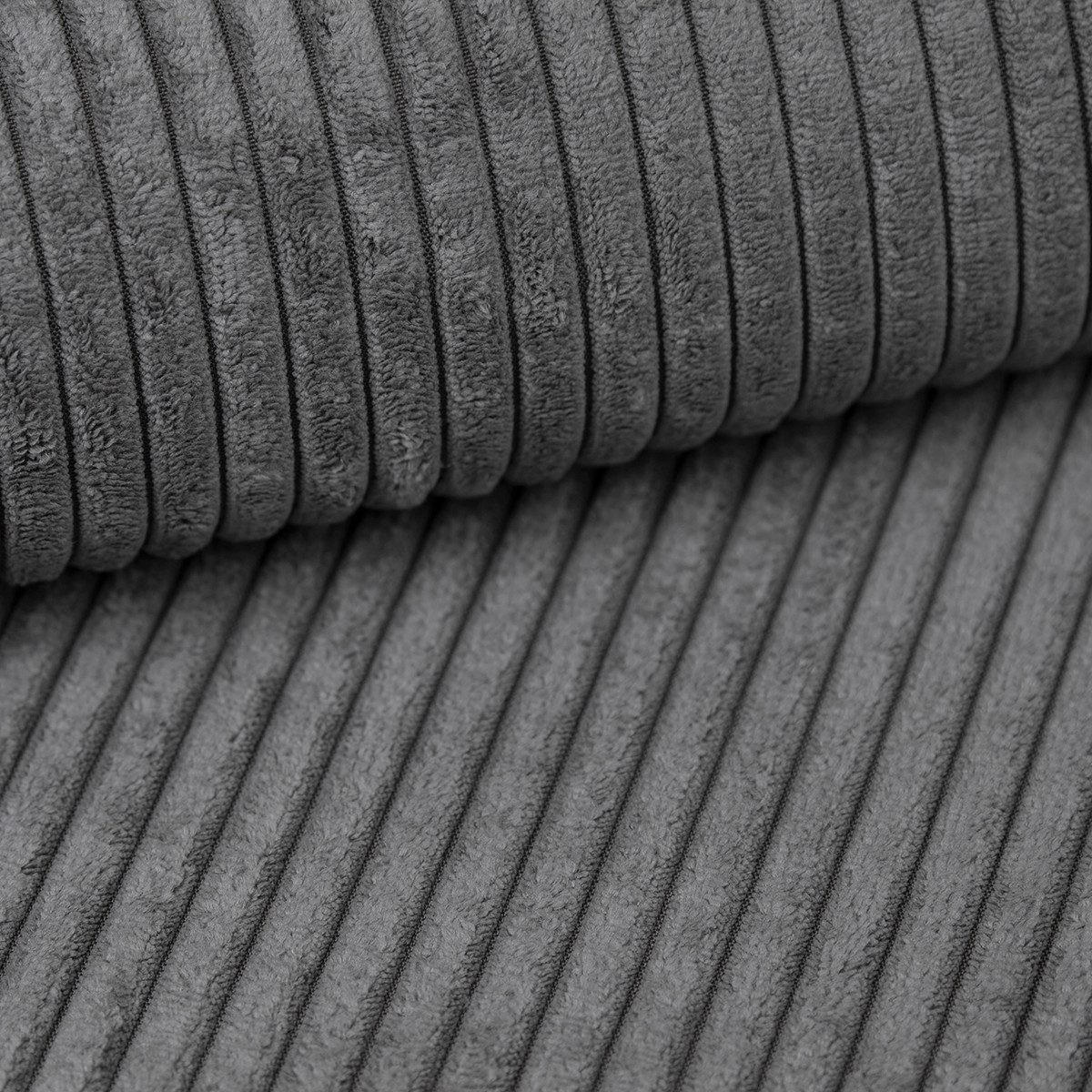 BOXBETT ROCKY 200/200 in Cord Dunkelgrau mit Doppelmatratzen H3 - Dunkelgrau, Holz/Holzwerkstoff (140/200cm) - Deine Möbel 24