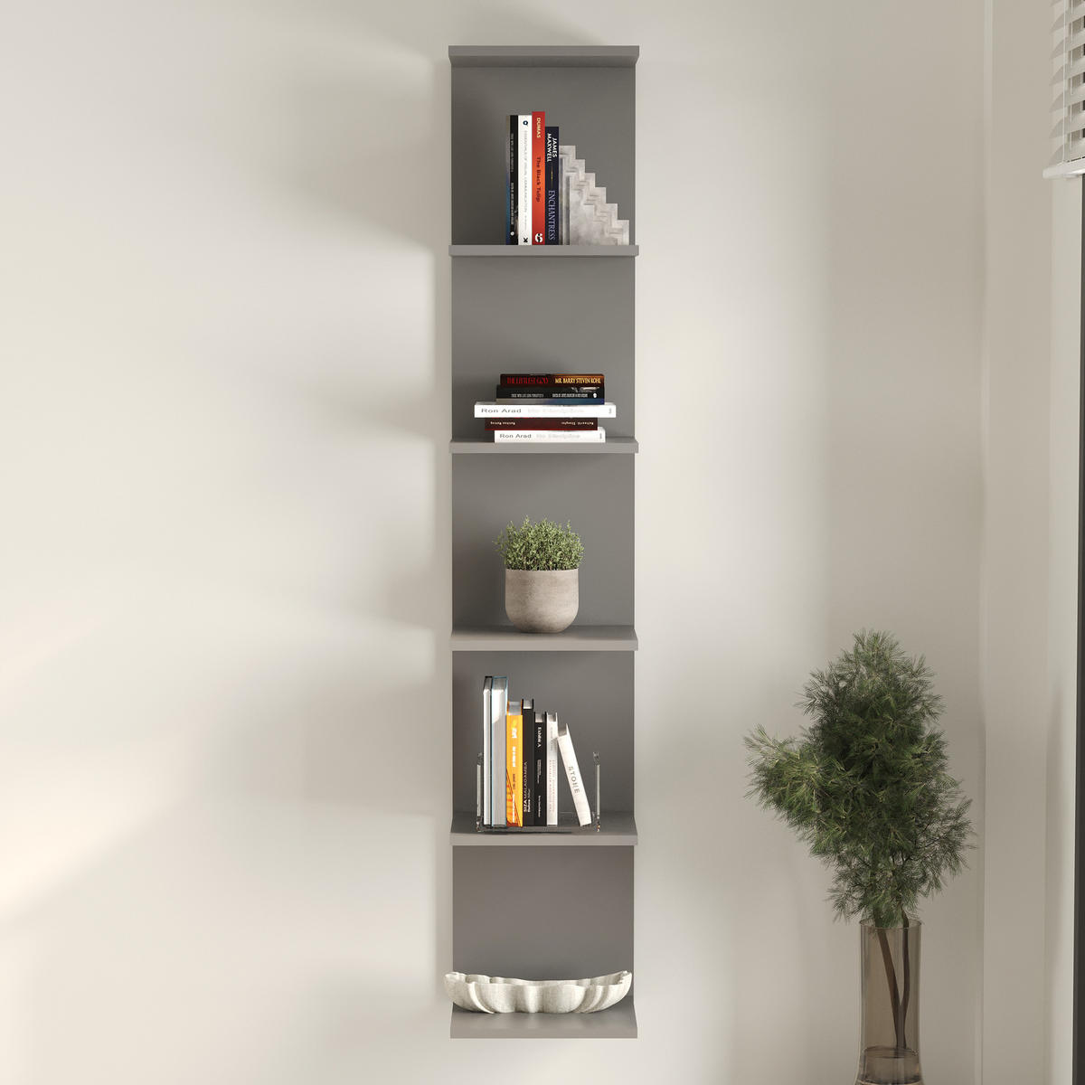 WANDREGAL Surahammar - Grau, Holzwerkstoff (34.5/180/31.5cm) - [en.casa]