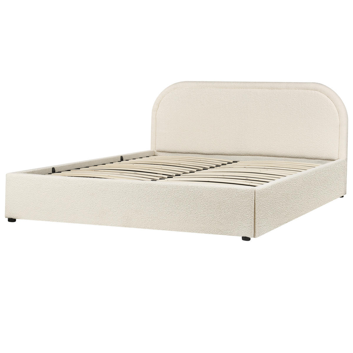 POLSTERBETT 160/200 cm Beige Quillien - Beige, Textil (160/200cm) - Beliani
