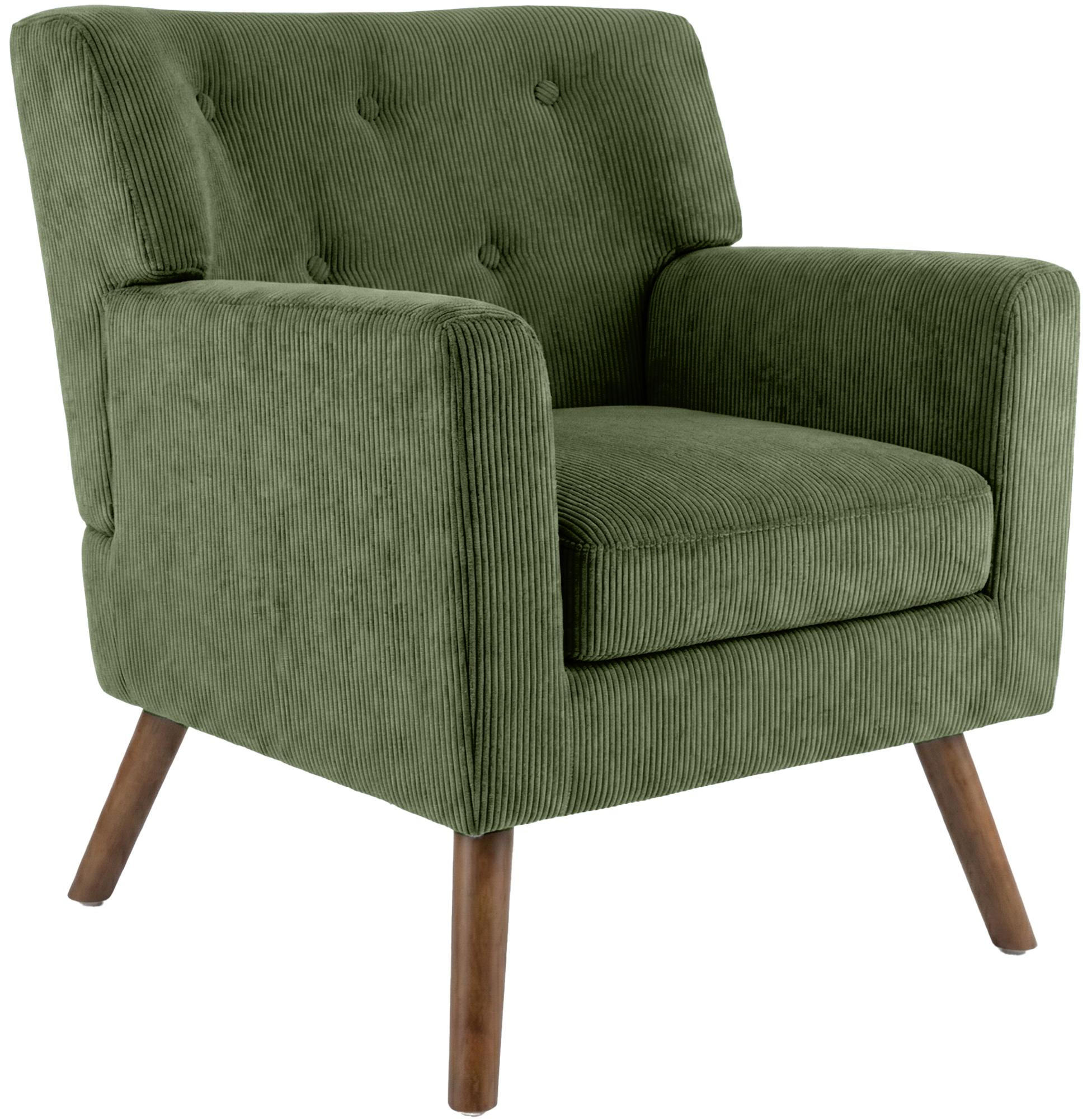 SESSEL Cord Grün - Braun/Grün, Holz/Textil (72/80/74cm) - CLP