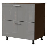 SCHUBALADENUNTERSCHRANK Essen D2A/90/1A Grau Hochglanz / Lava Matt 90 / 50 / 82cm - Dunkelgrau/Grau, Holz/Holzwerkstoff (90/82/50cm) - Feldmann-Wohnen