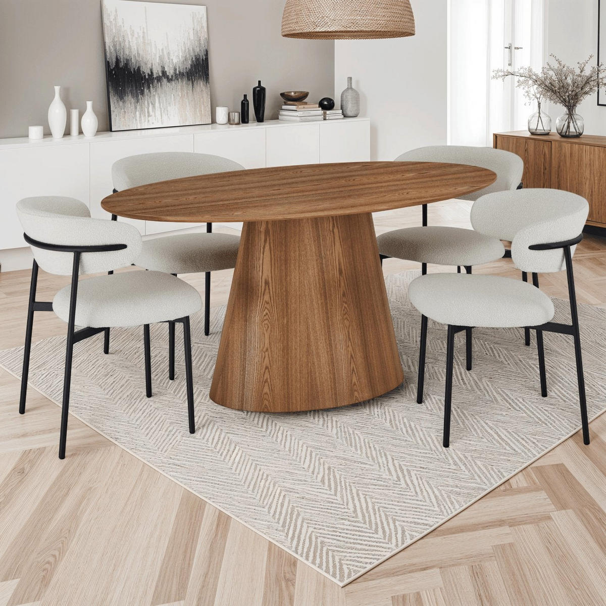 ESSTISCH 90/160/76 Eichefarben Oval - Eichefarben, Holz (90/160/76cm) - Furnhouse
