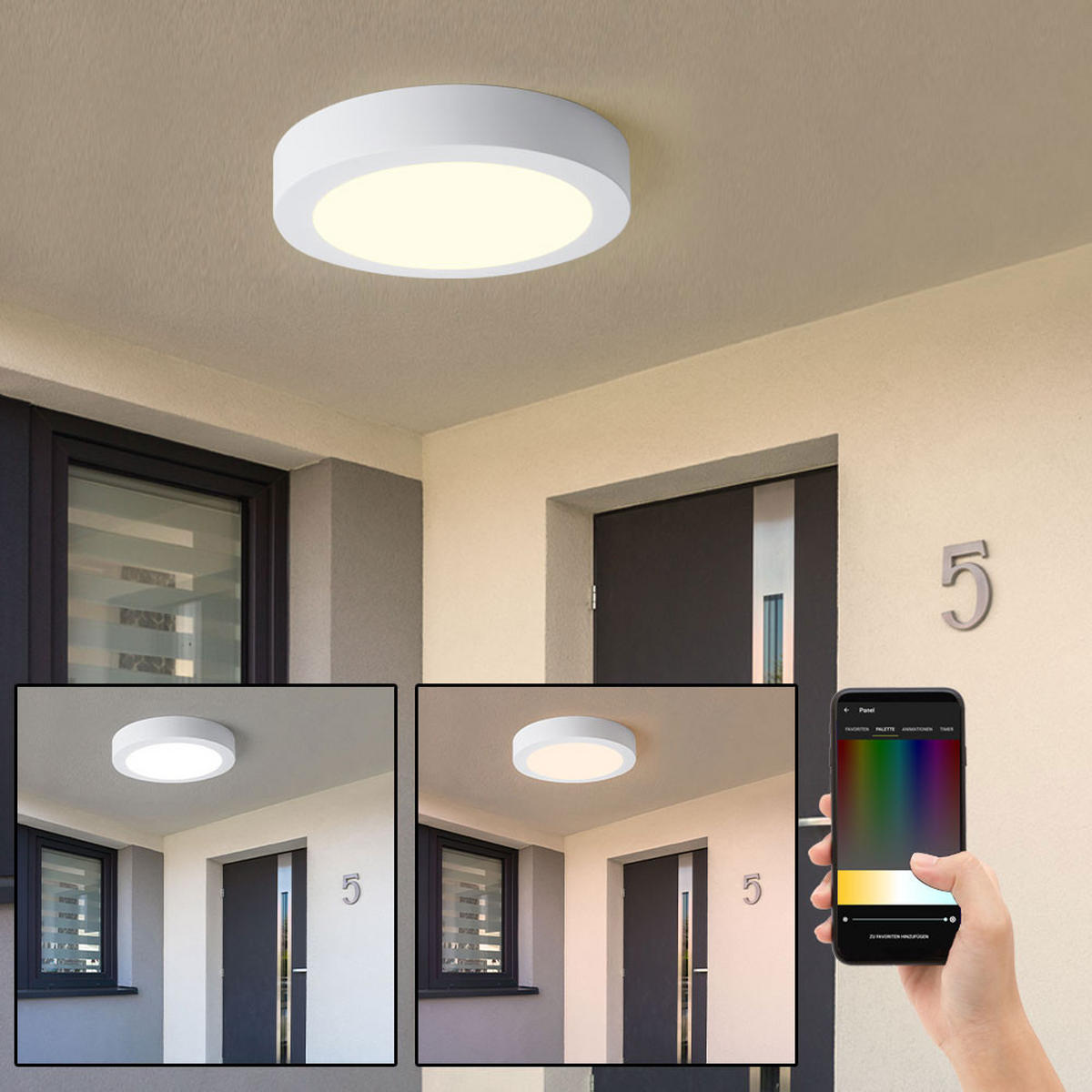 LED AUSSENLEUCHTE Aluguss Weiß - Weiß, Kunststoff (22.5/22.5/3.5cm)