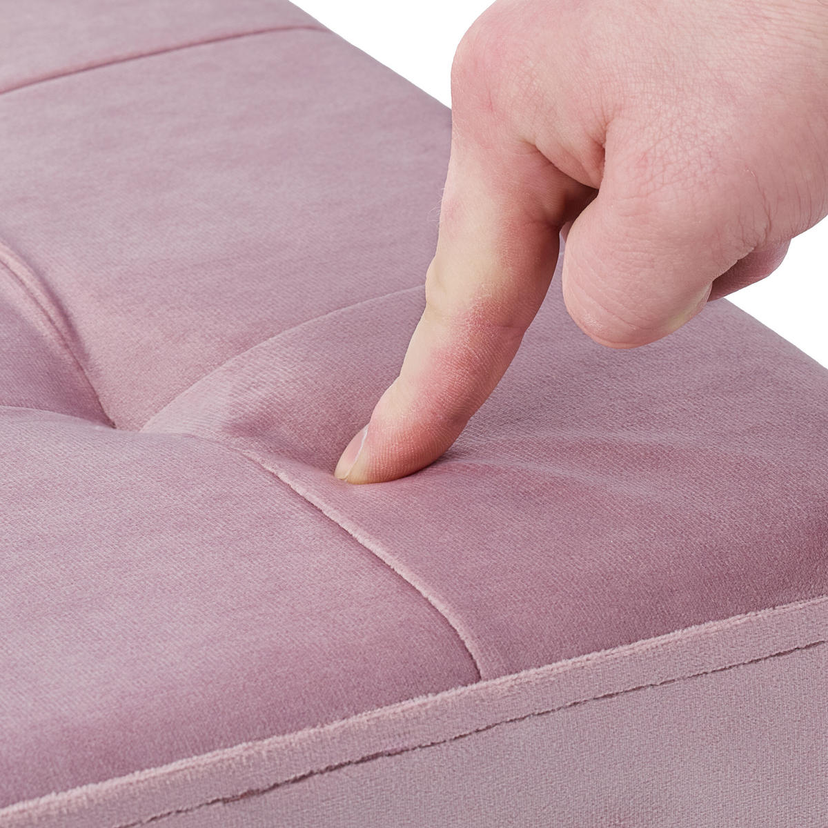 HOCKER - Rosa, Holzwerkstoff/Textil (38/38/38cm) - Relaxdays