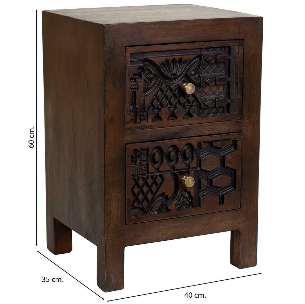 NACHTTISCH aus holz 40x35x60cm - Braun, Holz (40/60/35cm) - Wanderlust