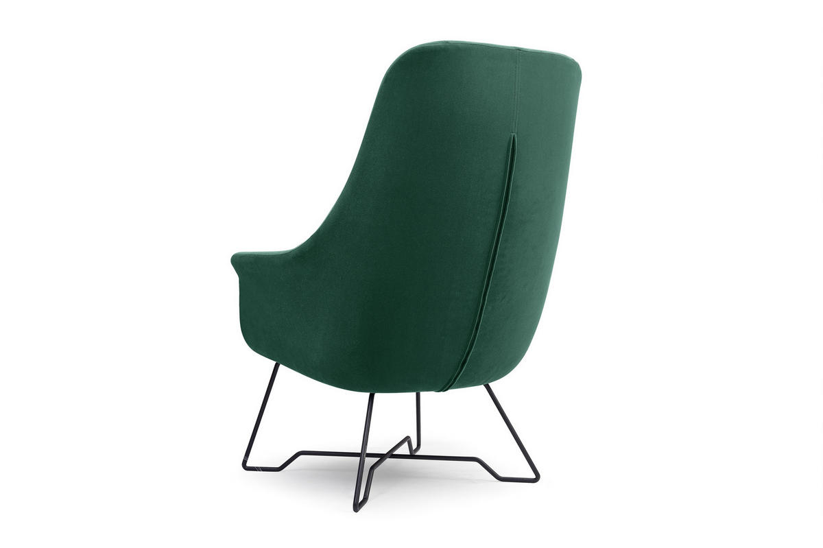 SESSEL SEDUTA, Modern Polstersessel Loungesessel, Velours-Stoff Grün - Grün, Holz/Metall (72.5/101.5/83cm) - MASSENO