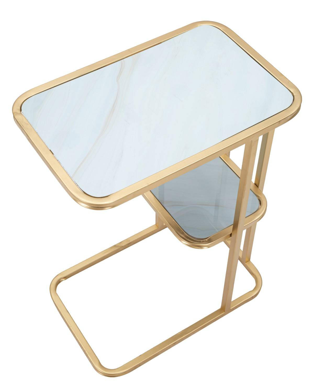 BEISTELLTISCH rechteck, Gold - Goldfarben, Metall (30/46/60cm) - Mauro Ferretti