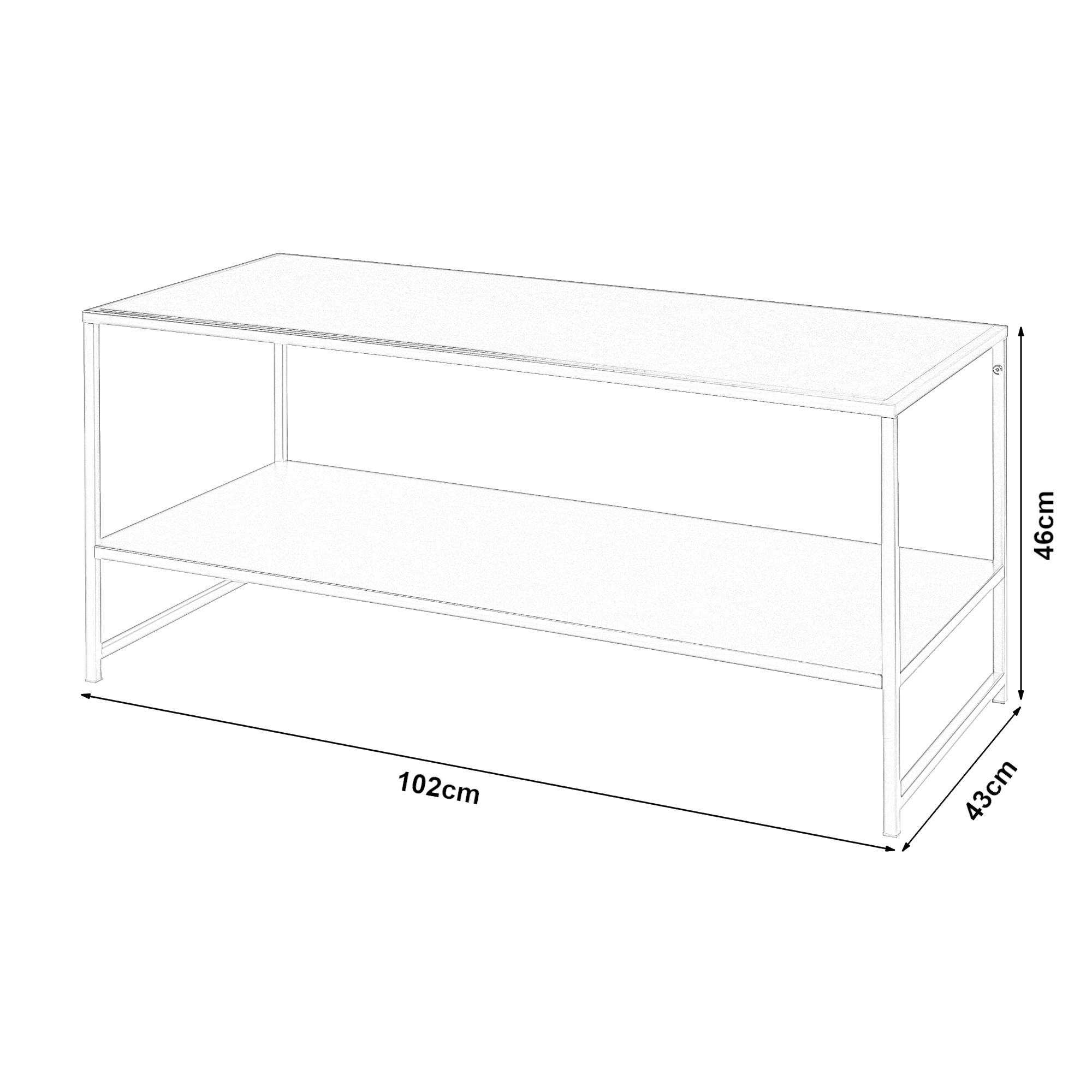 COUCHTISCH Ruokolahti 102/43/46 - Anthrazit, Metall (102/43/46cm) - [en.casa]