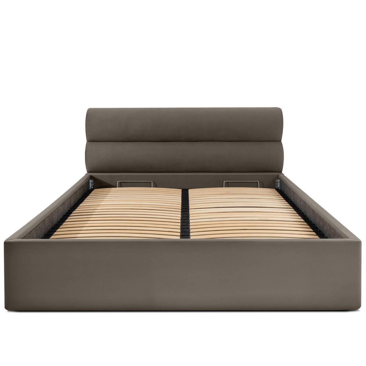 POLSTERBETT LUNEO - Schwarz/Braun, Holz/Holzwerkstoff (182/204cm) - KONSIMO®