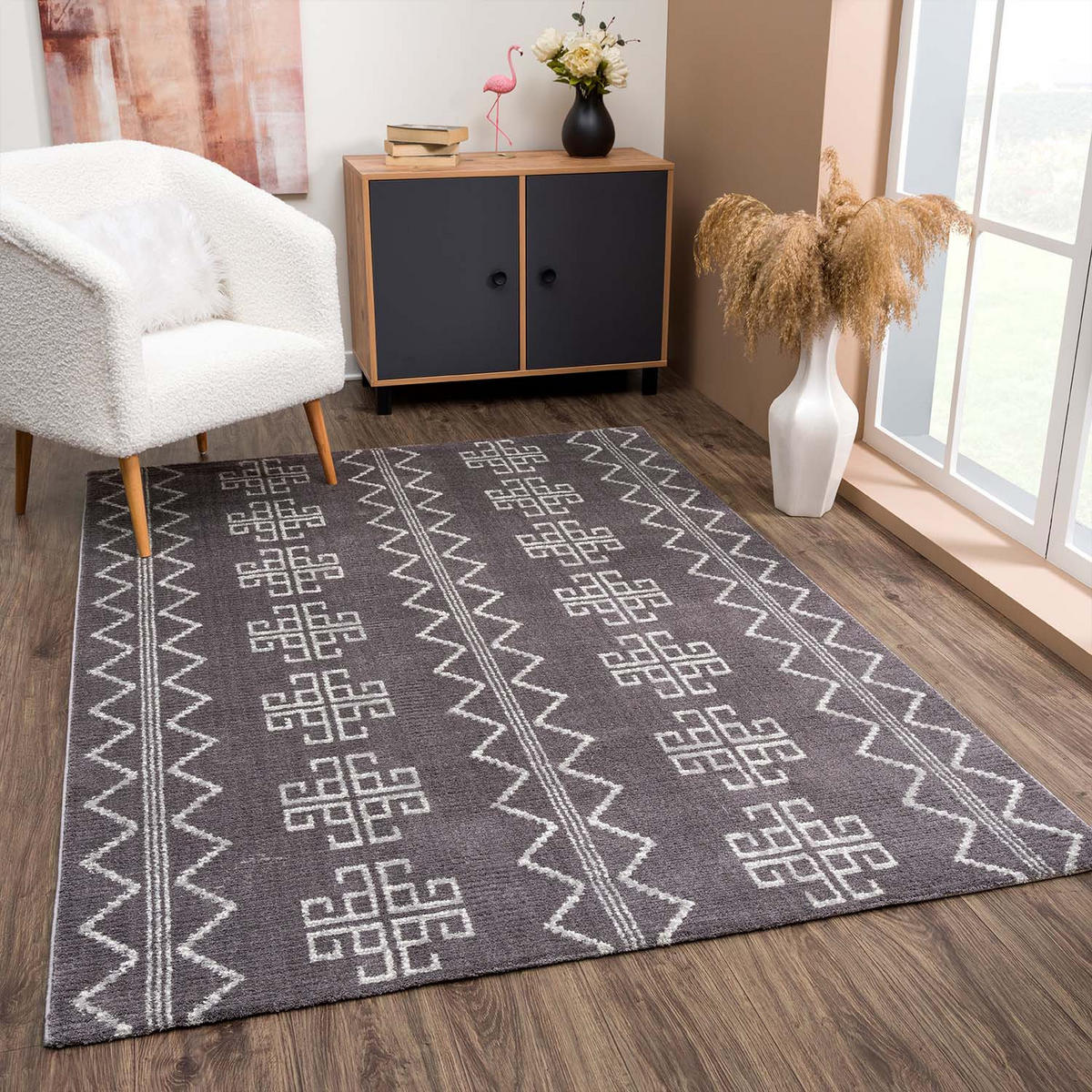 KURZFLOR-TEPPICH April 0608 Grau 160x230 cm - Grau, Textil (160/230cm) - carpet city