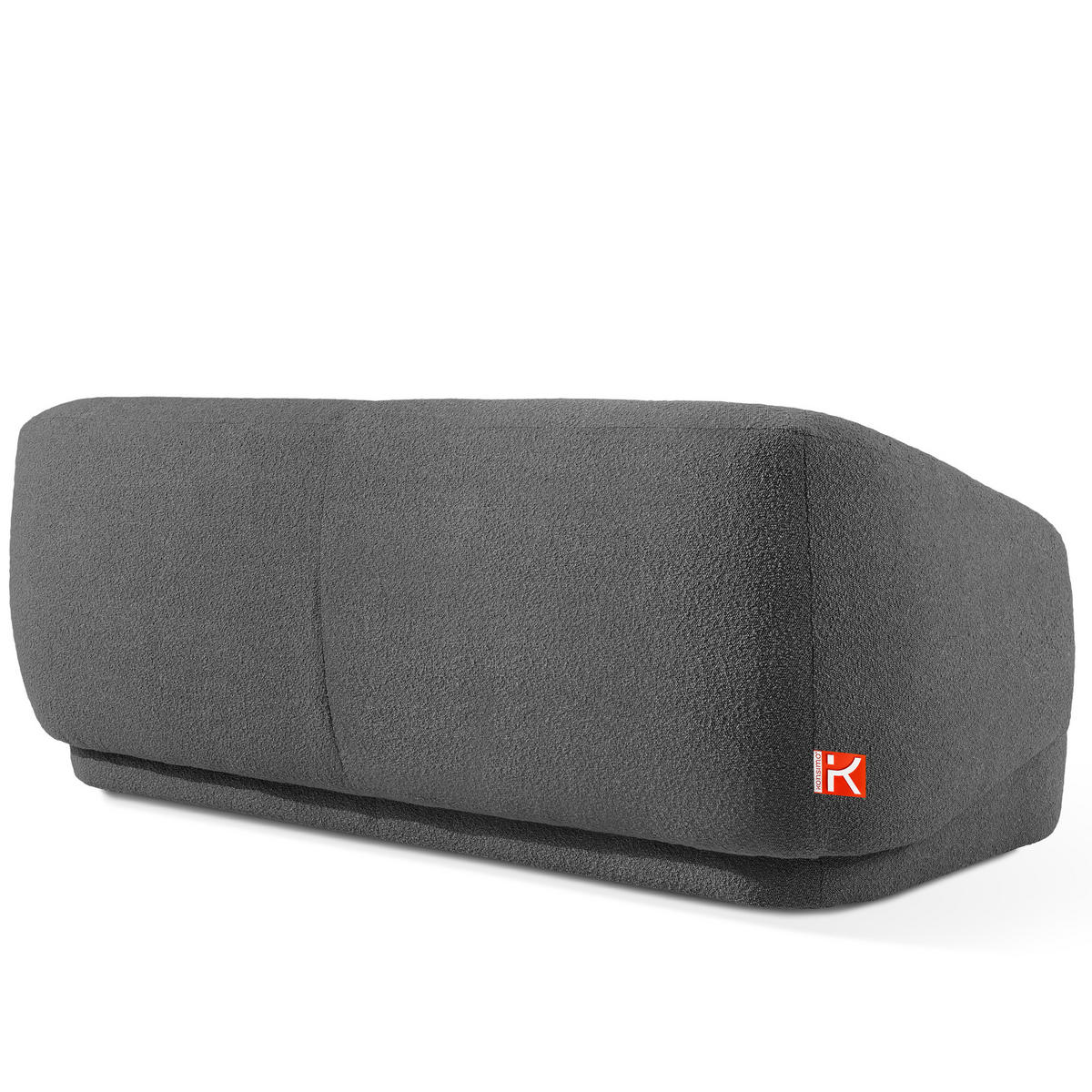 EINZELSOFA VIRA, Dunkelgrau, Bouclé - Dunkelgrau/Schwarz, Holz/Holzwerkstoff (210/84/100cm) - KONSIMO®