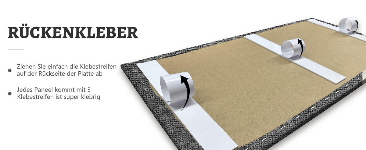 3D-WANDPANEELE Selbstklebende Wandverkleidung aus Kunstleder 90/30cm - Dunkelgrau, Textil (90/30/3cm) - Vercart