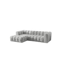 ECKSOFA L-form BALOO L, Chenille-Stoff Moly, Hellgrau, Links - Hellgrau, Holz (280/193cm) - Kaiser Möbel