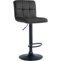 BARHOCKER Samt Dunkelgrau - Dunkelgrau/Schwarz, Textil/Metall (46/94/47cm) - CLP