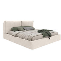 POLSTERBETT 180/200 cm aus Chenille mit hydraulischem Stauraum und Lattenrost Beige - Beige, Textil (180/200cm) - Modenvie