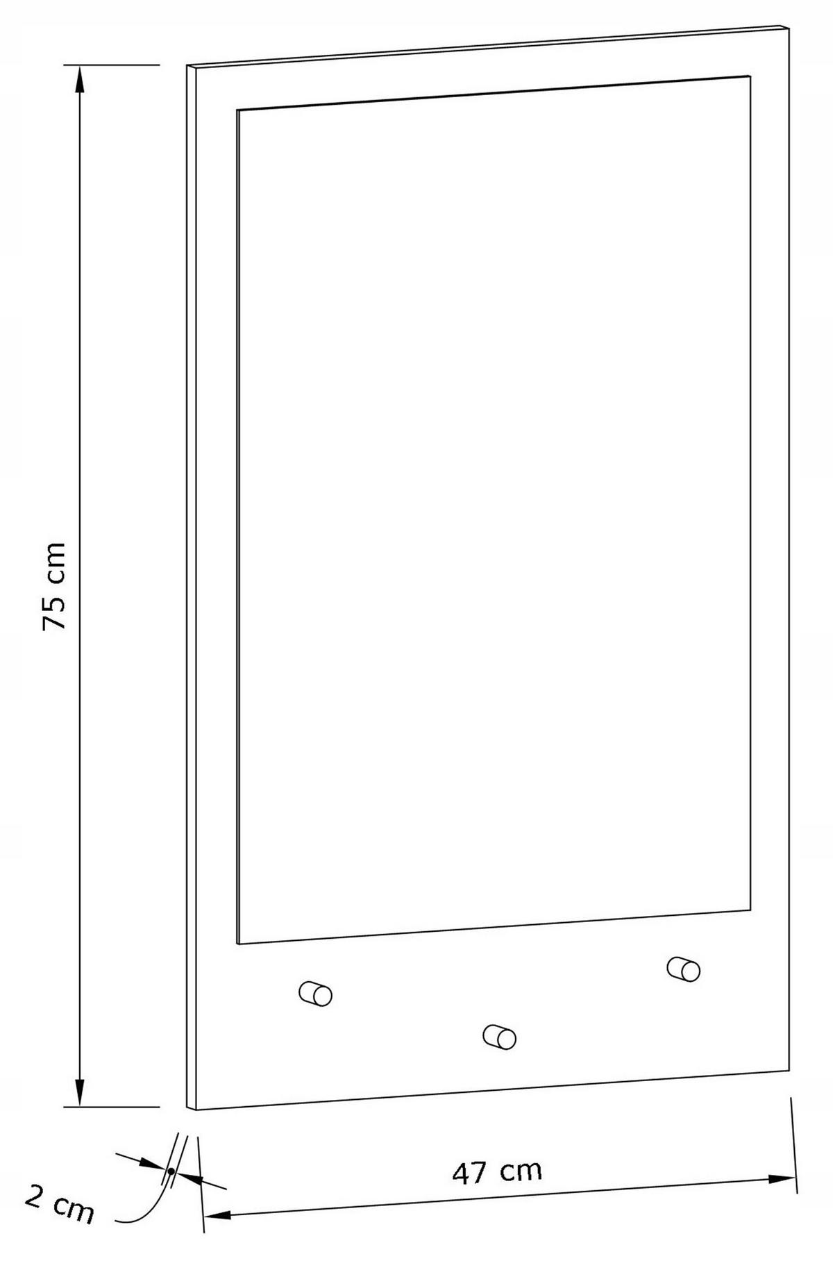 GARDEROBENSPIEGEL Weiß Dotti 47/2/75 cm - Weiß, Holzwerkstoff (47/75/2cm) - Matkam Möbel