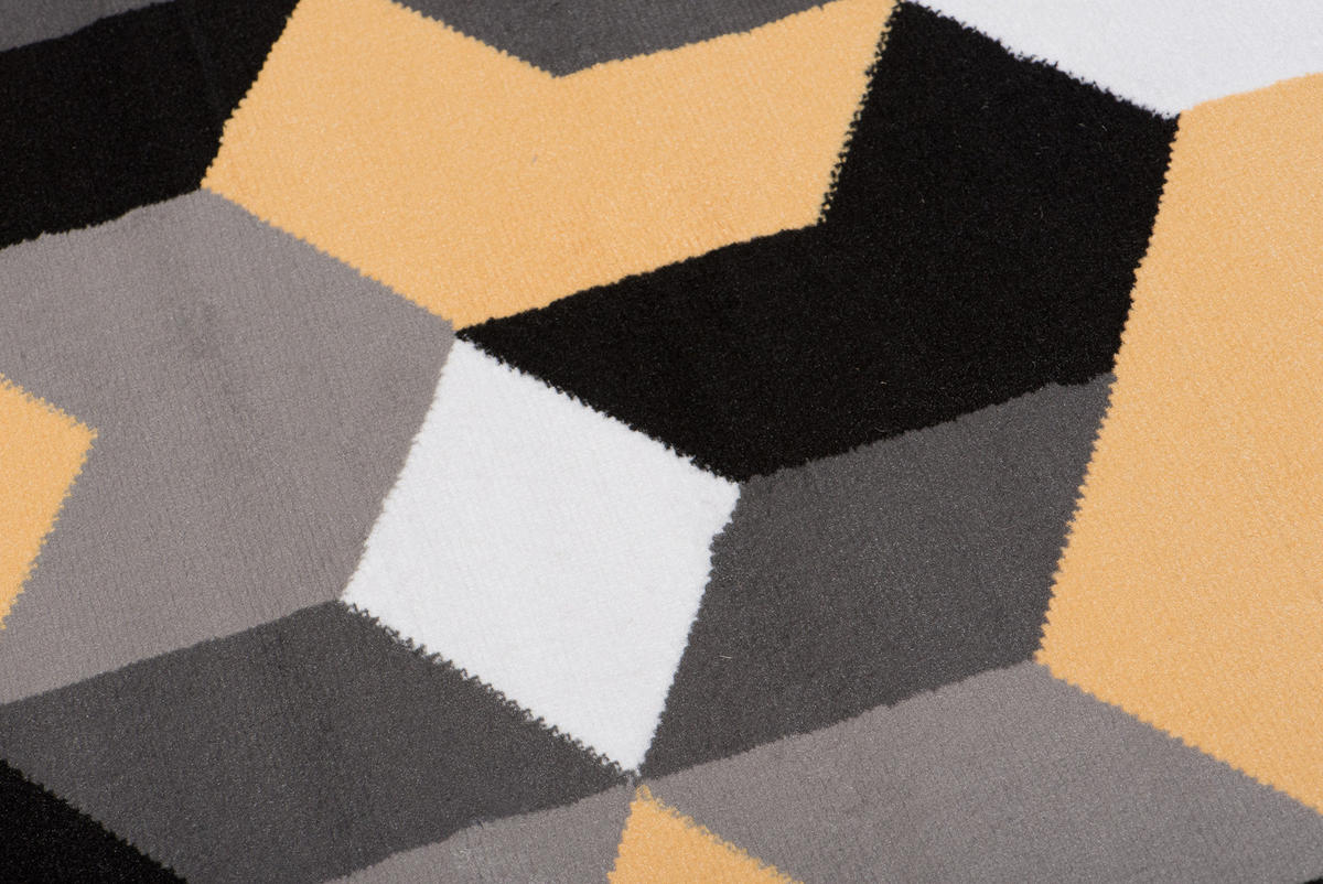 TEPPICH MAYA Gelb Geometrisch Gitter Figuren 200/250 cm - Gelb, Textil (200/250cm) - Tapiso