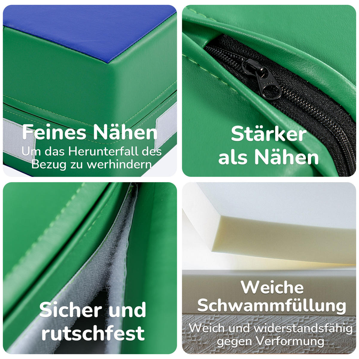 RIESENBAUSTEINE 6-tlg Kinder Klettern Rutschen Krabbeln bunt Soft - Gelb, Leder (60/40/160cm) - FLIEKS
