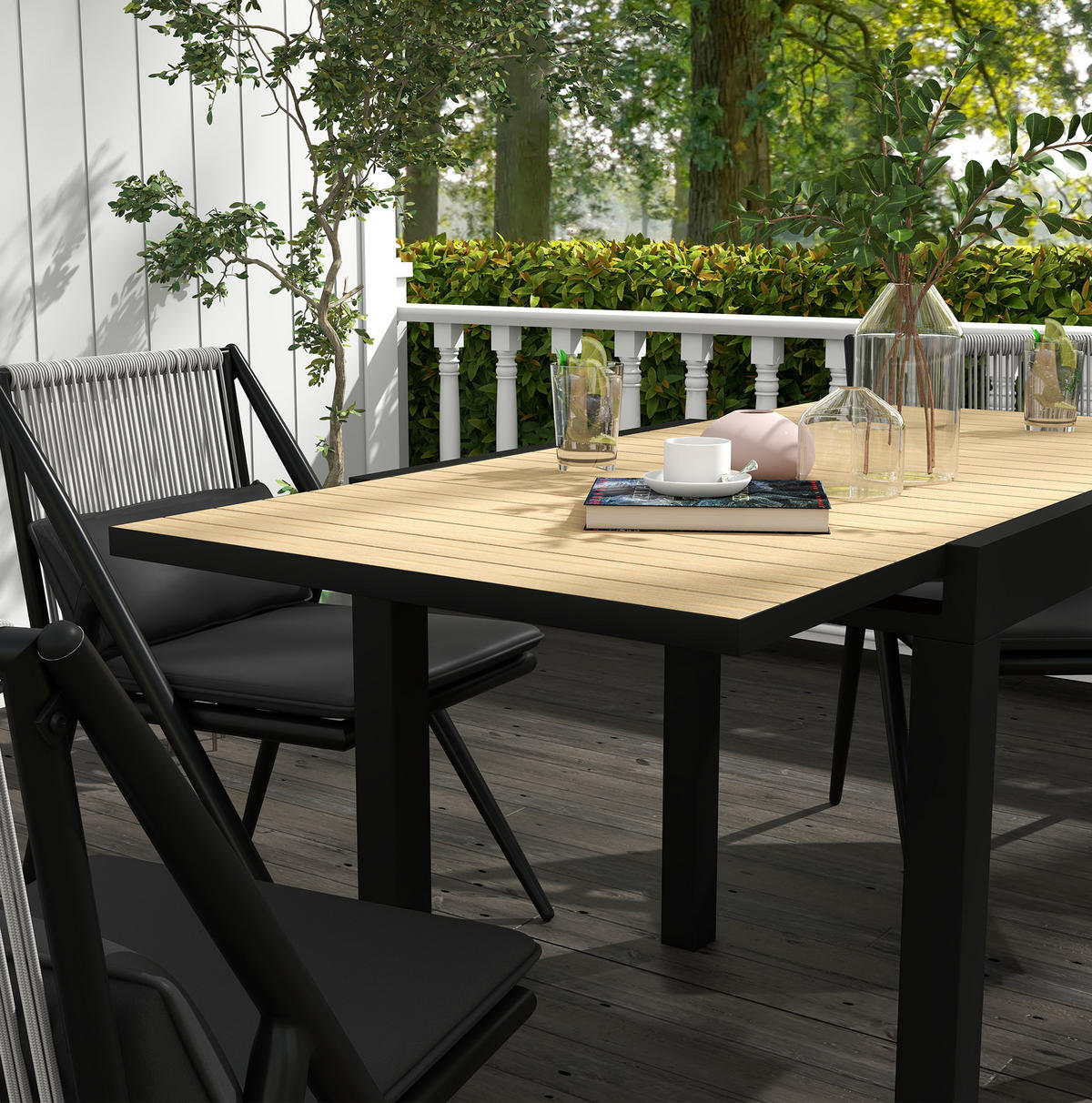 GARTENTISCH aus Aluminium 81/162x80x75 cm Gelb ausziehbar mit verstellbaren Füßen und Lattenoptik - Gelb, Metall (162/80/75cm) - Modfu