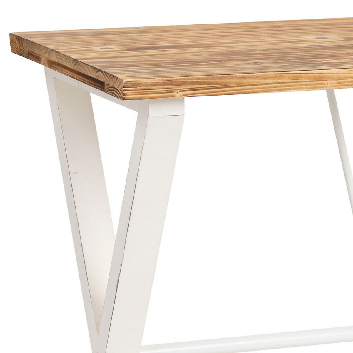 KONSOLENTISCH aus Metall und Holz, weiß, 106x40x77cm - Weiß, Holz (78.5/108/42cm) - Wanderlust