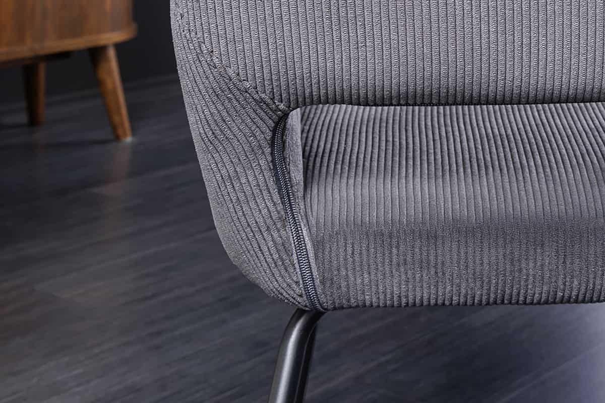 STUHL MUSTANG Cord Grau 80 cm - Schwarz/Grau, Textil/Metall (56/77/56cm) - riess-ambiente