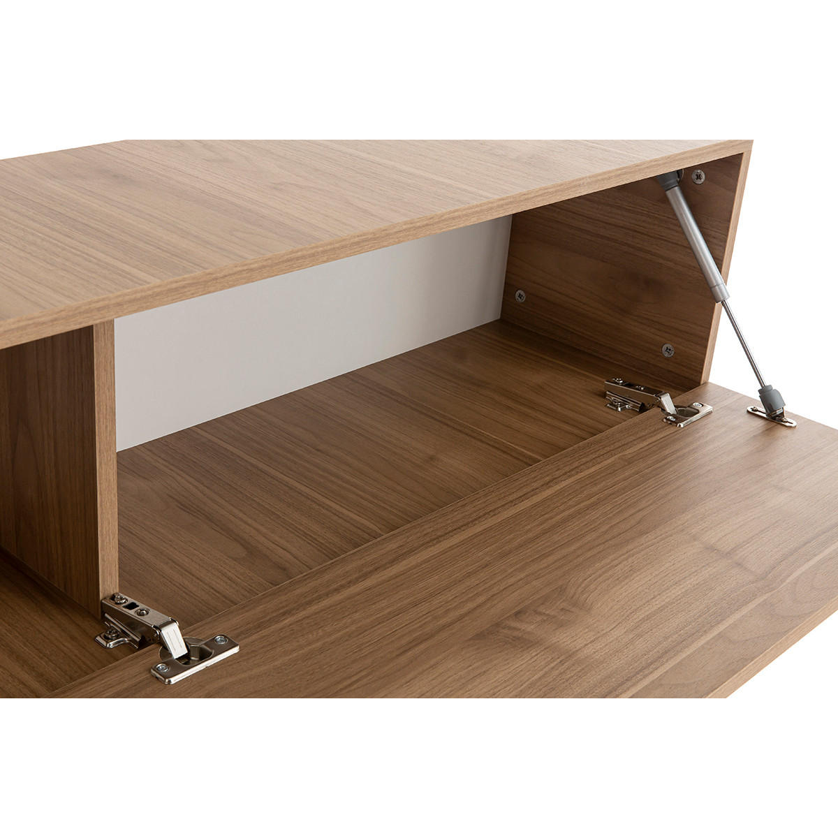 TV-WANDELEMENT Horizontal Helles Nussbaumholz ETERNEL - Grün, Holz (29.5/28/137.5cm) - Miliboo
