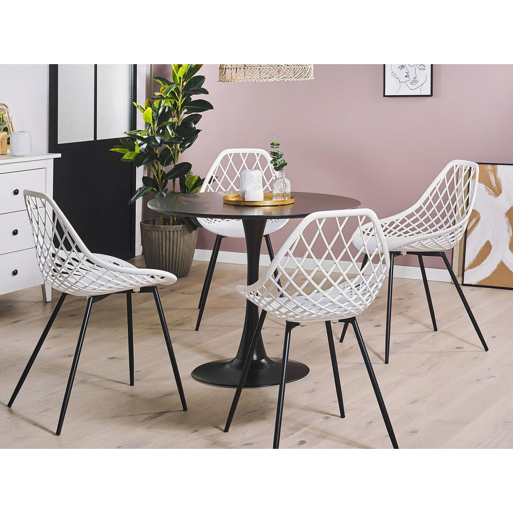 Thumbnail - Beliani Esszimmerstuhl, Weiß, Kunststoff, 1-Sitzer, 46x86x52 cm, Esszimmer, Stühle, Esszimmerstühle, Vierfußstühle