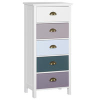 KOMMODE Mehrfarbig 45/30/95,4 cm 5 Schubladen - Multicolor, Holzwerkstoff (45/95.4/30cm) - PANGIVO