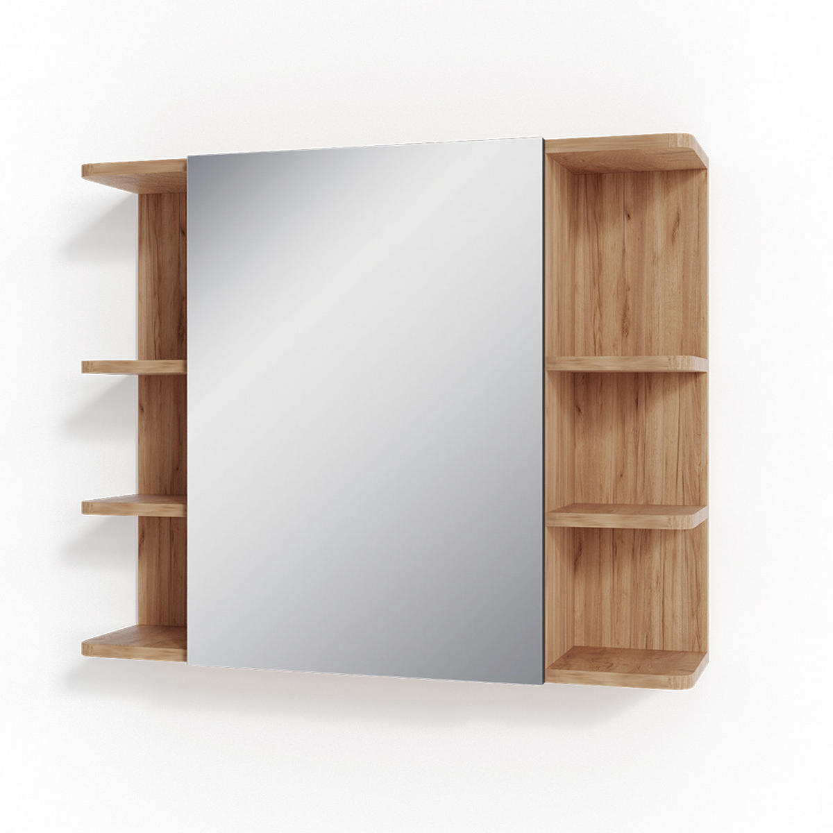 BADSPIEGELSCHRANK Fynn Goldkraft Eiche 79.6 x 64 cm - Anthrazit/Eiche Wotan, Holzwerkstoff (79.6/64/21.2cm) - Vicco