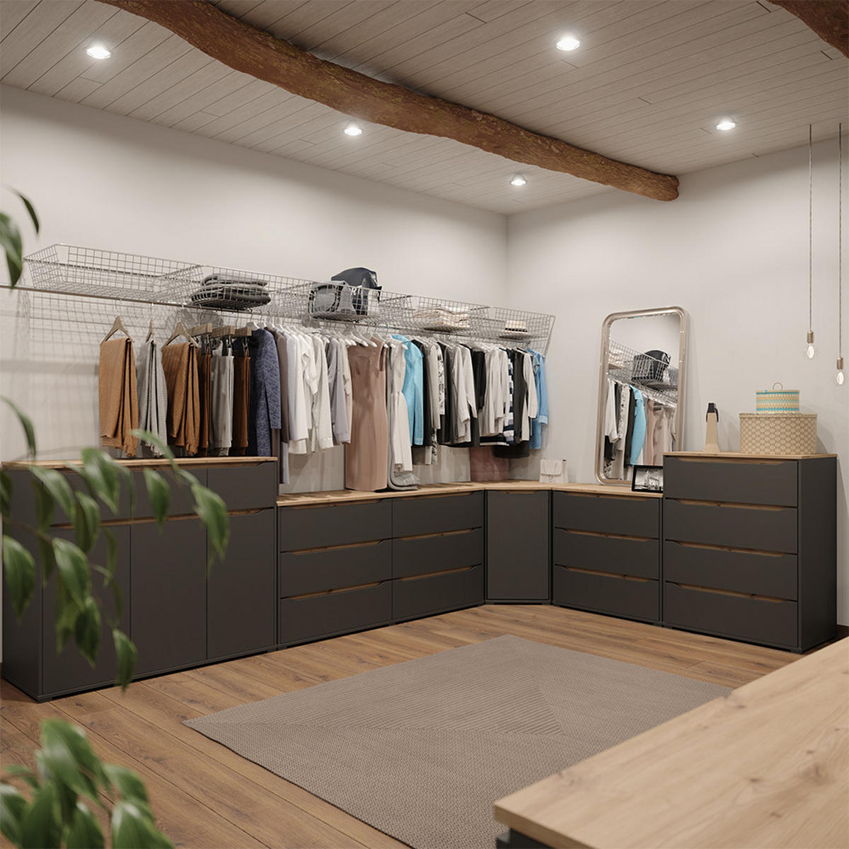 KOMMODE Ruben, Anthrazit/Artisan-Eiche, 80 x 100.7 cm - Anthrazit/Eiche Artisan, Holzwerkstoff (80/480/48cm) - Vicco