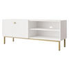 TV-LOWBOARD Nutero 1KW - Goldfarben/Weiß, Holzwerkstoff/Metall (120/48/35cm) - MIRJAN24