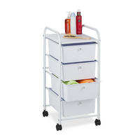 BADROLLWAGEN - Weiß, Kunststoff/Metall (33/74/39cm) - Relaxdays