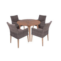 GARTEN-SITZGRUPPE Elvira 5-teilig Gartenmöbel-Set - Braun, Holz - DELUKE