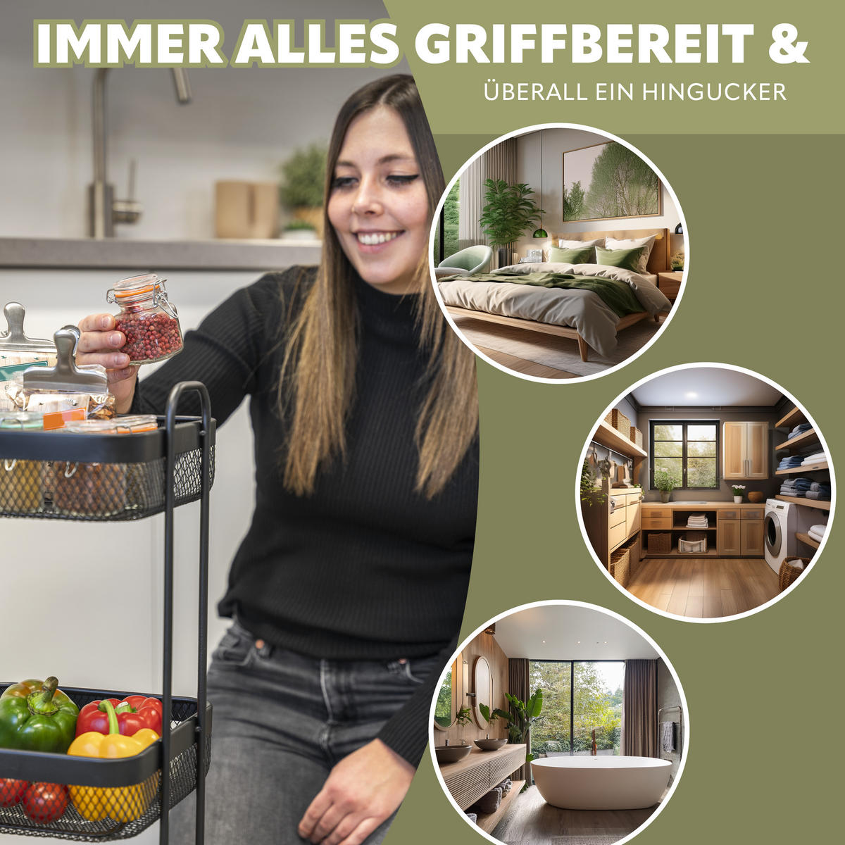 ROLLWAGEN, schwarz, Metall - Schwarz, Metall (24.5/7.5/24.5cm) - eluno