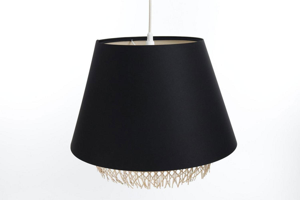 HÄNGELEUCHTE Schwarz 40/32 cm - Schwarz, Naturmaterialen (40/1.3/32cm) - ONZENO