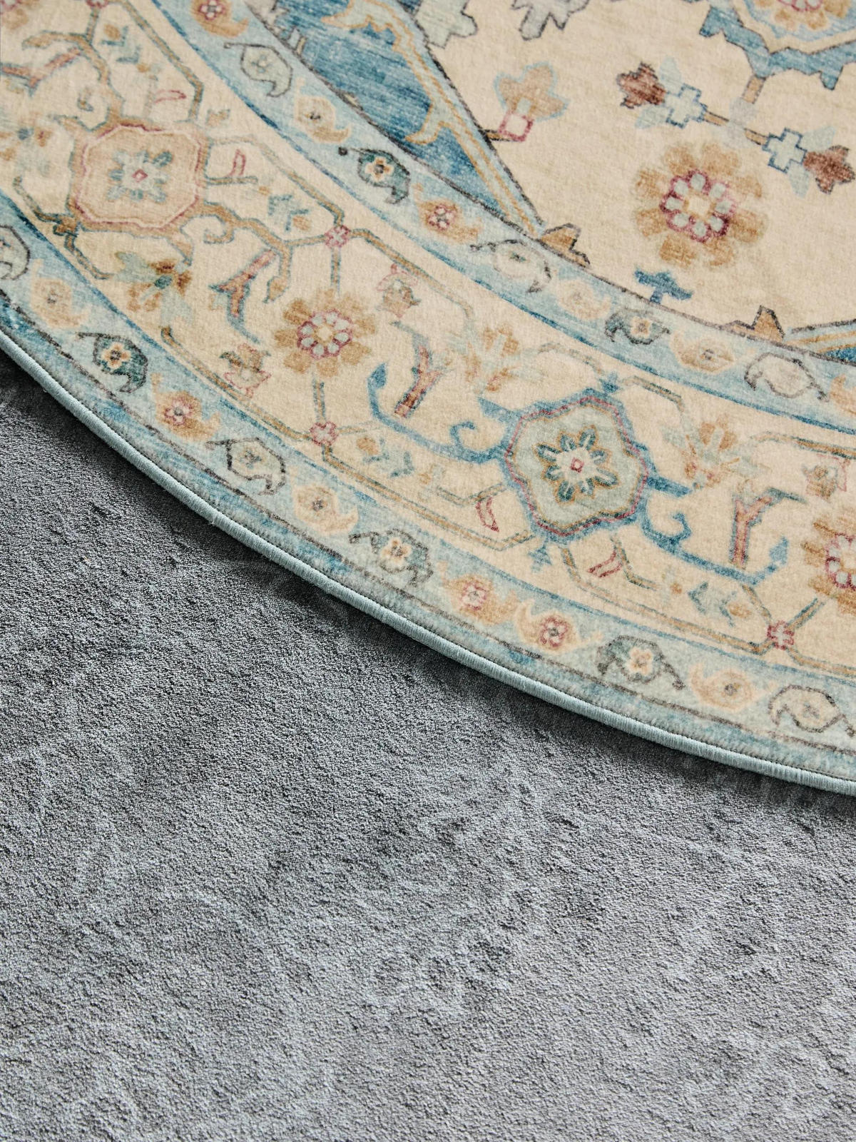 VINTAGE-TEPPICH Miray waschbar 200/300 cm - Blau/Multicolor, Kunststoff (200/300cm) - benuta Nest