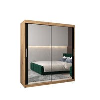 SCHWEBETÜRENSCHRANK 200/180/62 2-türig - Silberfarben/Schwarz, Holz/Kunststoff (180/200/62cm) - Abiks Möbel
