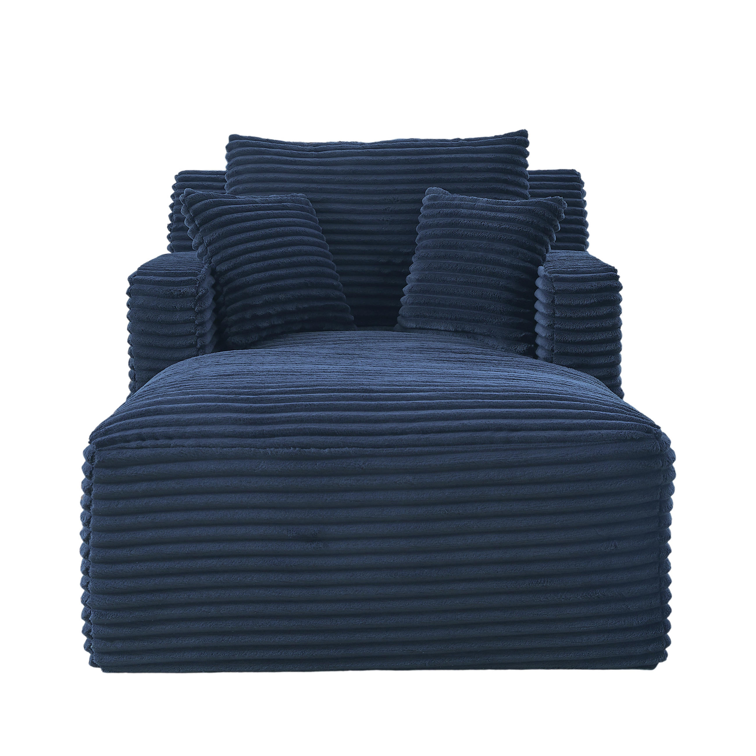 SOFA Chaiselongue aus Cord Blau ohne Montage - Blau, Kunststoff (100/82/166cm) - Meubliv
