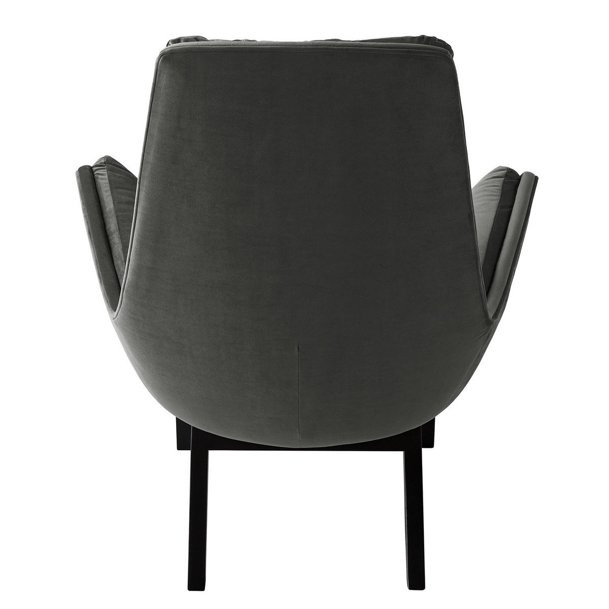 SESSEL mit Holzfüßen - Schwarz/Grün, Eichenholz/Textil (83/95/97cm) - home24