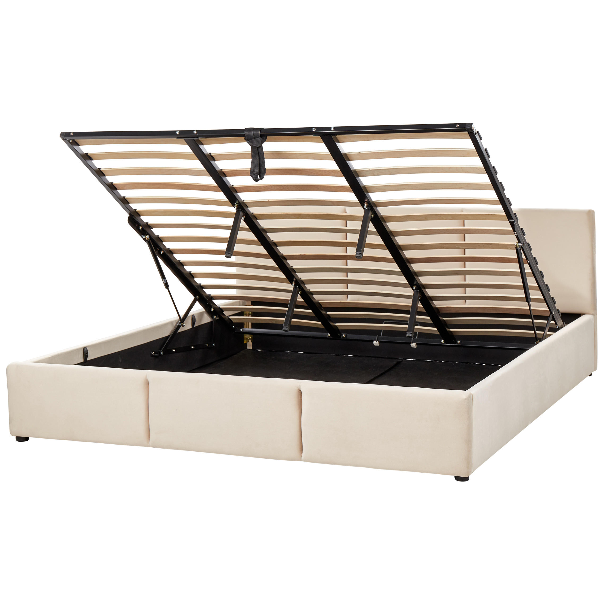 POLSTERBETT 180/200cm Helles Beige Bousse - Beige, Textil (180/200cm) - Beliani