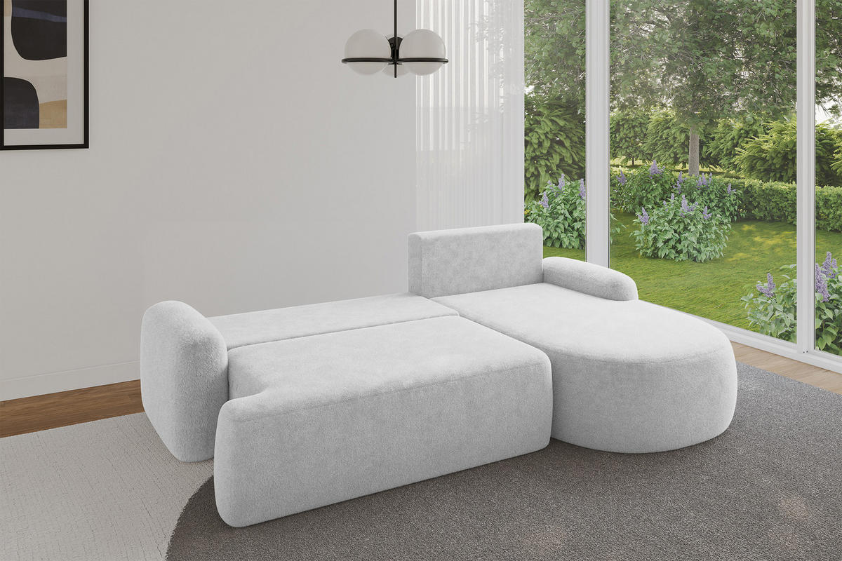 ECKSOFA mit Schlaffunktion und Bettkasten LIRA-L - 264x172x89 Grau - Grau, Holzwerkstoff/Textil (172/264cm) - ALTDECOR