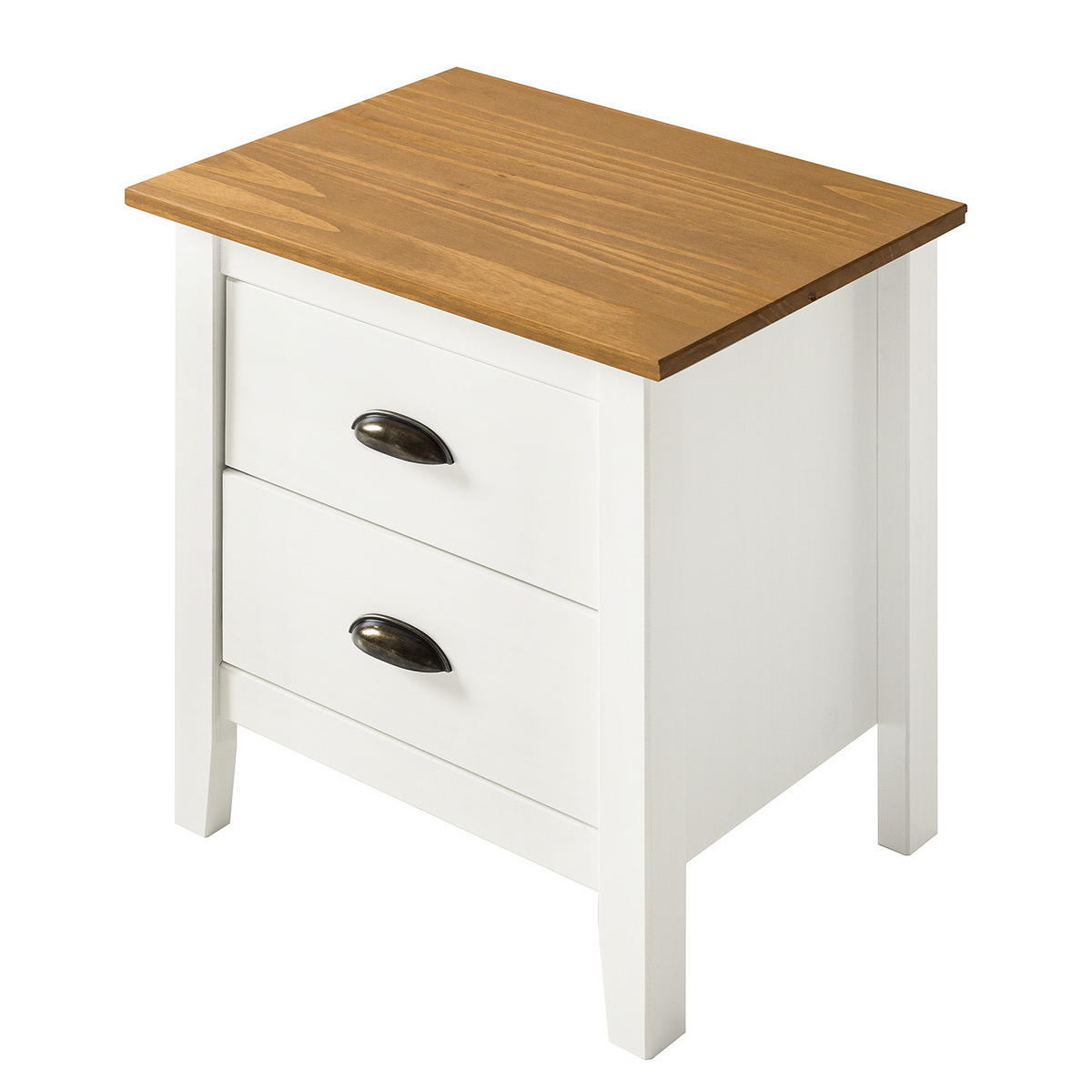 NACHTKOMMODE - Kiefer massiv - Kieferfarben, Holz (46/52/35cm) - home24