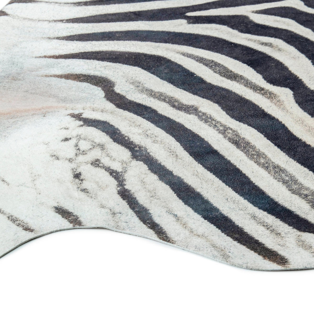 TEPPICH im Zebrafell-Stil schwarz - Schwarz, Textil (155/190cm) - AFK Living