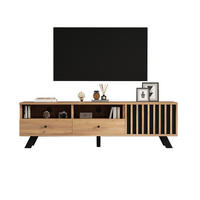TV-LOWBOARD 150x38x44 cm Holz 2 Schubladen 1 Schrank Stauraum - Naturfarben, Holzwerkstoff (38/44/150cm) - FLIEKS