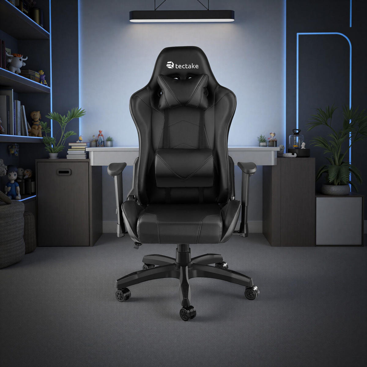 RACING-GAMINGSTUHL Twink,Belastbarkeit 120 kg,schwarz - Schwarz, Textil (68/125/69cm) - tectake