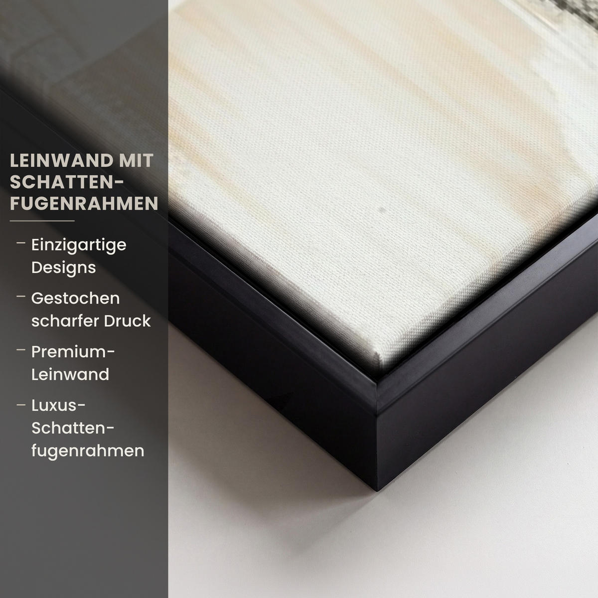 LEINWAND Bilder mit Rahmen - Abstrakt - Liebe - Schwarz und weiß - Modern - 80x120 - Schwarz, Textil (80/120cm) - MuchoWow
