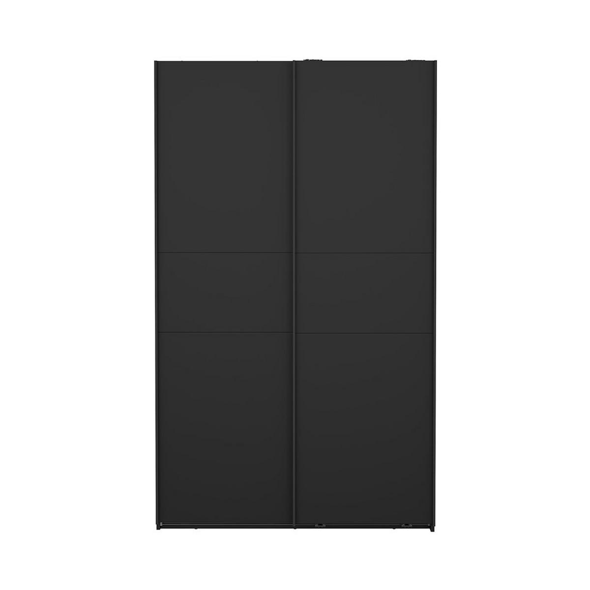 SCHIEBETÜRENSCHRANK, Como, Schwarz, Holzwerkstoff, 119 x 67 x 201 cm - Schwarz, Holzwerkstoff (119/201/67cm) - ebuy24