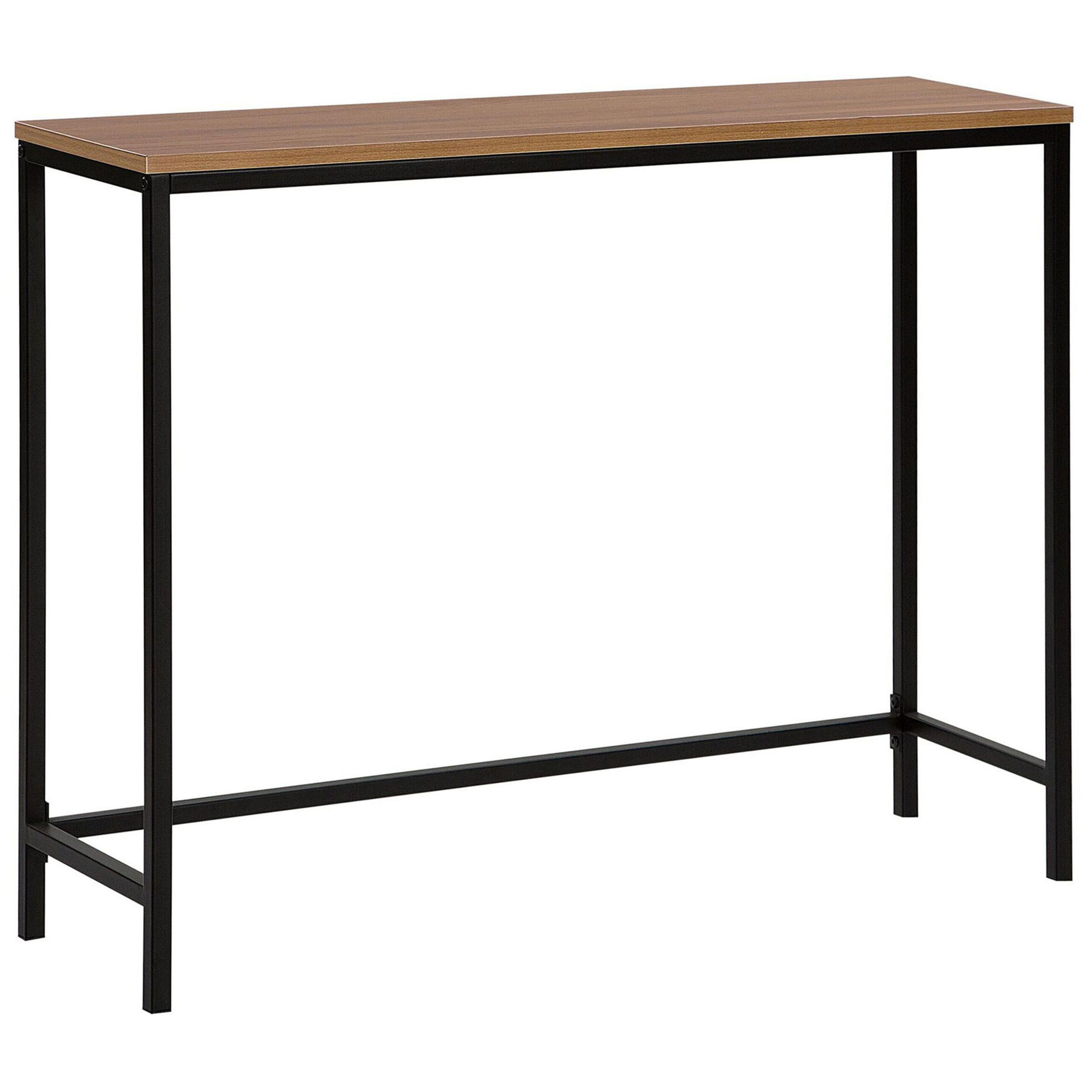 KONSOLENTISCH dunkler Holzfarbton/schwarz Tulia - Dunkelbraun/Schwarz, Holzwerkstoff (30/100/81cm) - Beliani